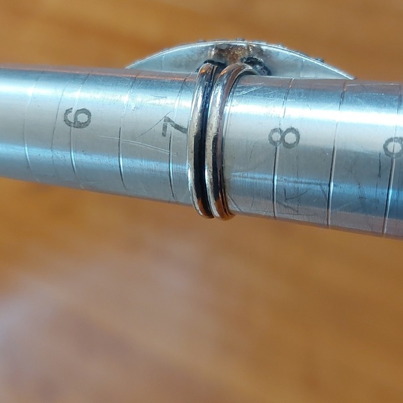 Sterling Silver 925 Large Marquise Stone Opalesque Colorful Sz 7 Red Blue Green - Picture 6 of 7